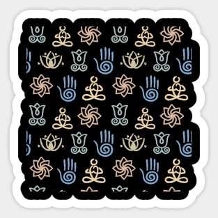 Yoga Symbols Seamless Pattern Sticker